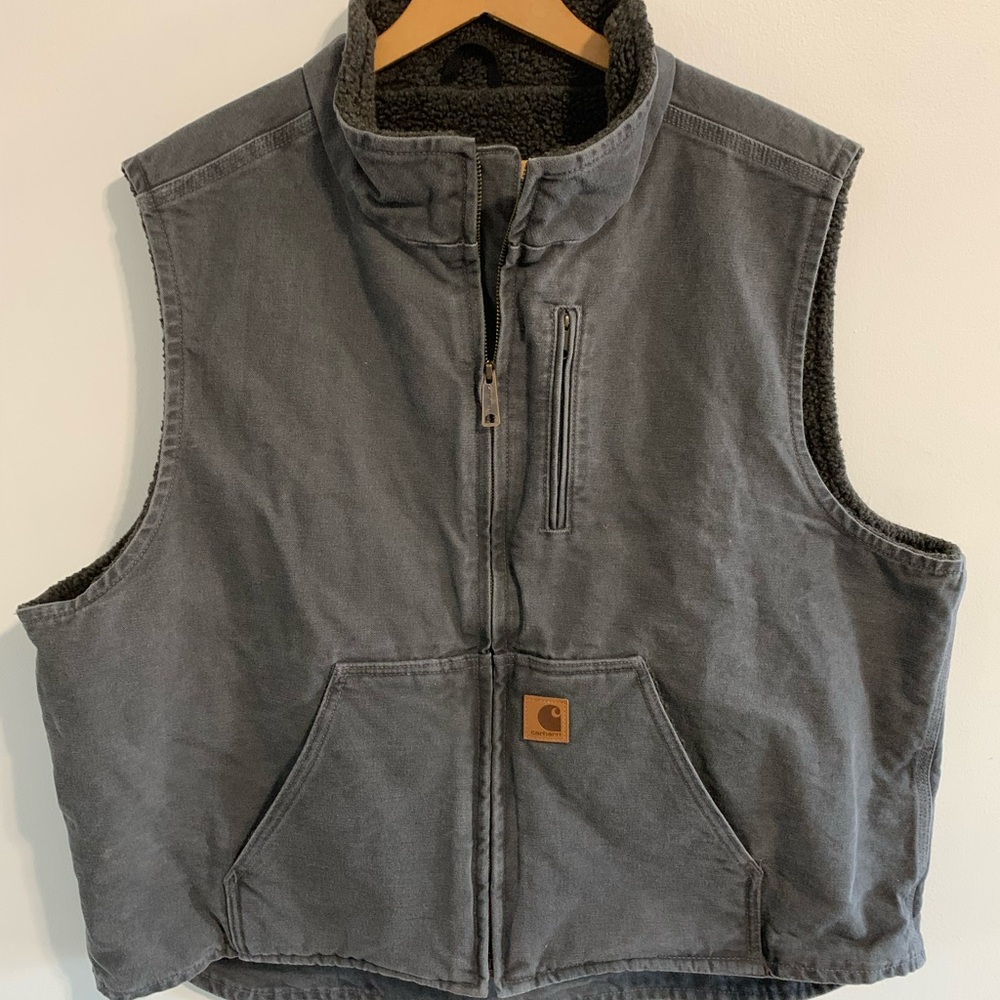 Carhartt Gray Sherpa-Lined Vest